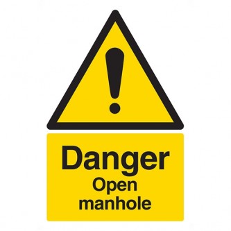 Danger Open Manhole - Portrait