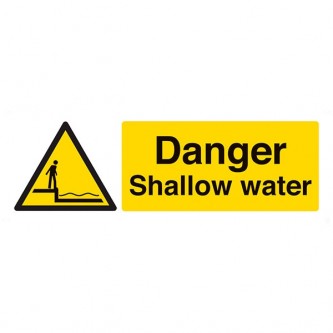 Danger Shallow Water - Landscape - Large