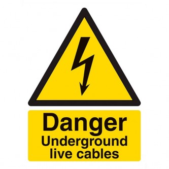 Danger Underground Live Cables - Portrait