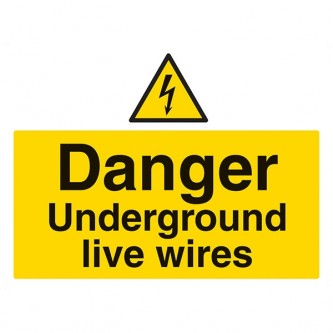 Danger Underground Live Wires - Landscape - Large