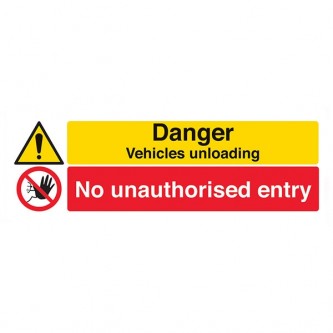 Danger Vehicles Unloading / No Unauthorised Entry - Landscape