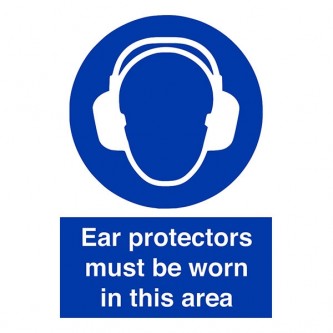 Ear Protectors Must Be Worn In This Area - Portrait