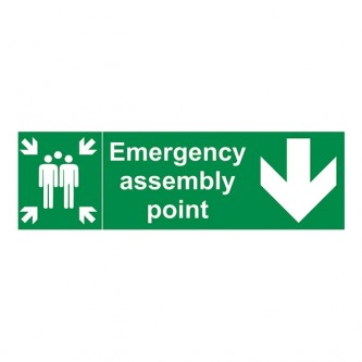 Emergency Assembly Point Family Arrow Down - Landscape