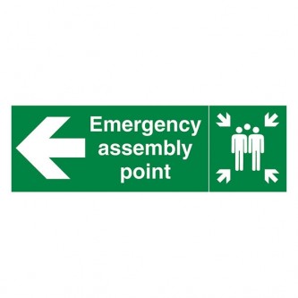 Emergency Assembly Point Family Arrow Left - Landscape