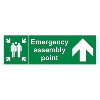 Emergency Assembly Point Family Arrow Up - Landscape