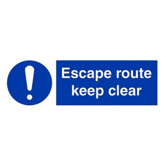 Escape Route Keep Clear - Landscape