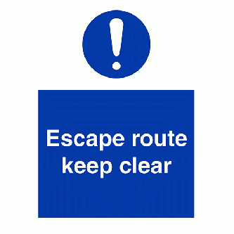 Escape Route Keep Clear - Portrait