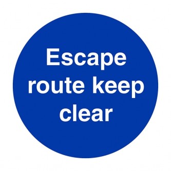 Escape Route Keep Clear - Square