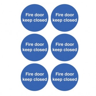 Fire Door Keep Closed Stickers - Circular