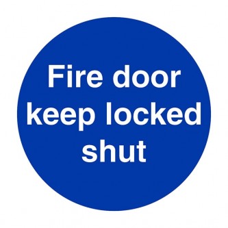 Fire Door Keep Locked Shut - Square