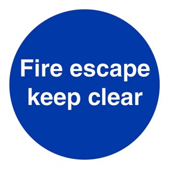Fire Escape Keep Clear - Square
