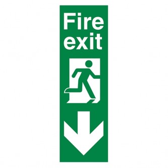 Fire Exit Arrow Down - Portrait