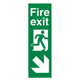 Fire Exit Arrow Down Right - Portrait