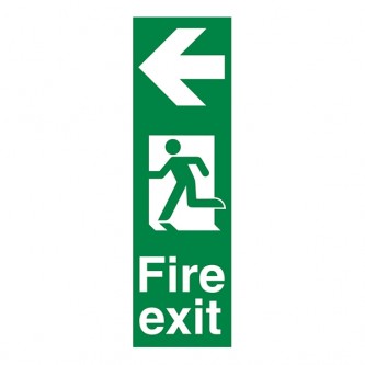 Fire Exit Arrow Left - Portrait