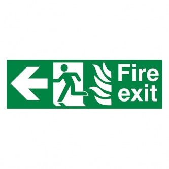 NHS Fire Exit Man Left Arrow Left - Landscape