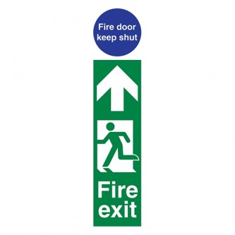 Fire Exit Man Left / Fire Door Keep Shut - Portrait