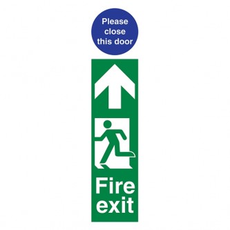 Fire Exit Man Left / Please Close This Door - Portrait