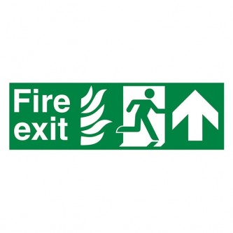 NHS Fire Exit Man Right Arrow Up - Landscape