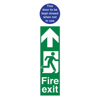 Fire Exit Man Right / This Door To Be Kept Closed - Portrait