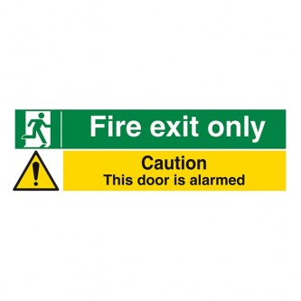 Fire Exit Only / Caution This Door Is Alarmed - Landscape