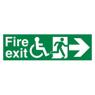 Fire Exit Wheel Chair Man Right Arrow Right - Landscape