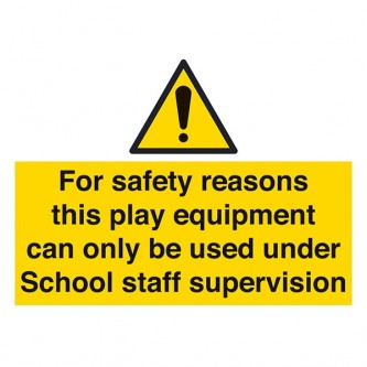 Play Equipment Only Under Staff Supervision - Landscape - Large