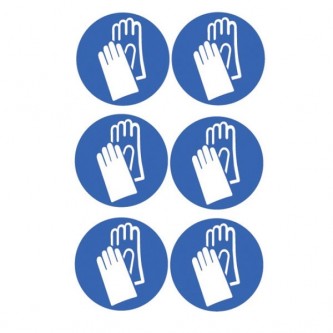 Hand Protection Symbol Stickers - Circular