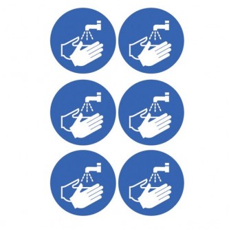 Hand Washing Symbol Stickers - Circular