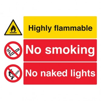 Highly Flammable / No Smoking / No Naked Lights - Landscape - Large