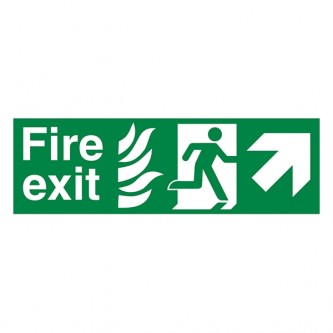 NHS Fire Exit Man Right Arrow Up Right - Landscape