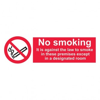 No Smoking - Except In A Designated Room - Landscape