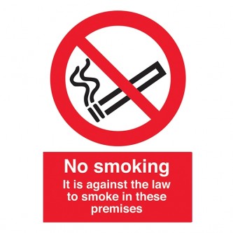 No Smoking - It Is Against The Law To Smoke In These Premises - Portrait