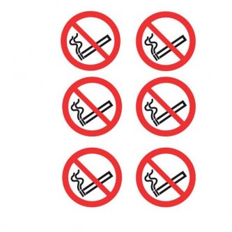 No Smoking Symbol Stickers - Circular