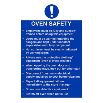 Oven Safety / Employees Must Be Trained / Hot Surfaces - Portrait