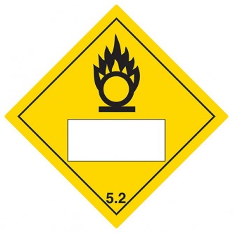 Oxidizer 5.2 UN Substance Numbering - Yellow - Diamond - Square