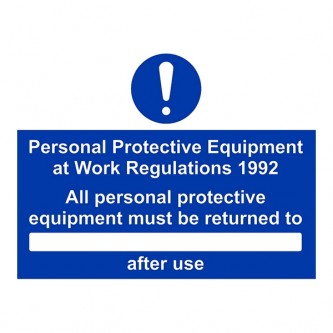 Personal Protective Equipment At Work Regulations 1992 With Blank - Landscape - Large
