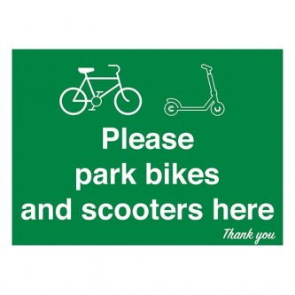 Please Park Bikes and Scooters Here - Landscape - Large