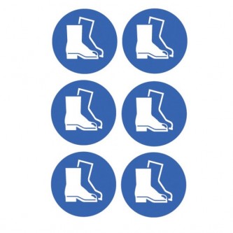 Safety Boots Symbol Stickers - Circular
