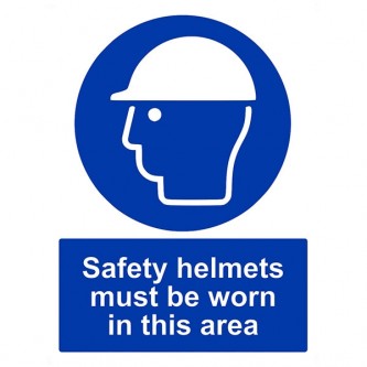 Safety Helmets Must Be Worn In This Area - Portrait