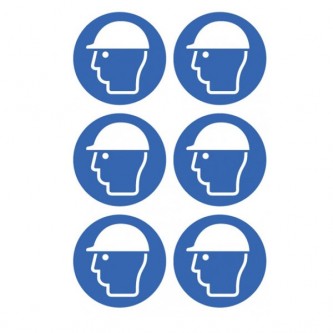 Safety Helmet Symbol Stickers - Circular