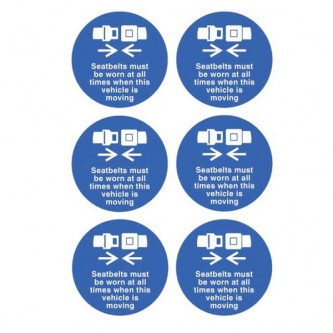 Seatbelts Must Be Worn At All Times Stickers - Circular