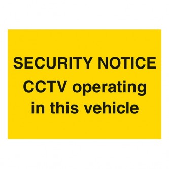 Security Notice - CCTV Operating In This Vehicle - Landscape - Large