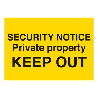 Security Notice / Private Property / Keep Out - Landscape - Large