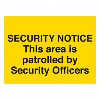Security Notice: This Area Is Patrolled By Security Officers - Landscape - Large