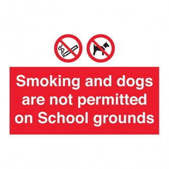 Smoking and Dogs Are Not Permitted On School Grounds - Landscape - Large