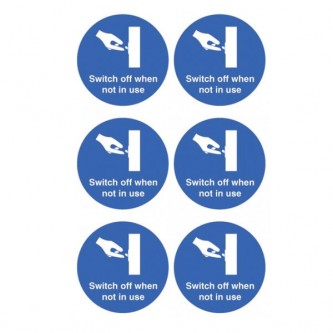 Switch Off When Not In Use Stickers - Circular
