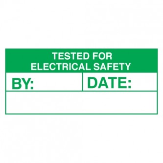 Tested For Electrical Safety Stickers - Landscape