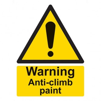 Warning Anti-Climb Paint - Portrait