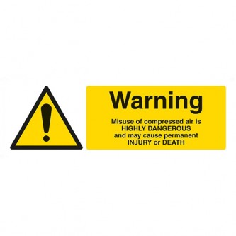 Warning Compressed Air Danger Of Death - Landscape