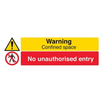 Warning Confined Space / No Unauthorised Entry  - Landscape